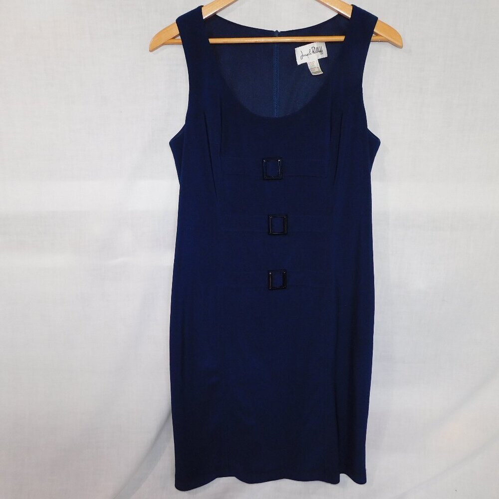 Joseph Ribkoff Navy Blue Sleeveless dress with 3 Buckle detail Womens 10